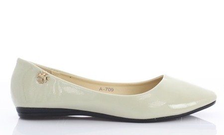 Beige lacquered Meganno ballerinas - shoes