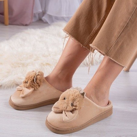 Beige slippers with Pappy plush - Footwear 1