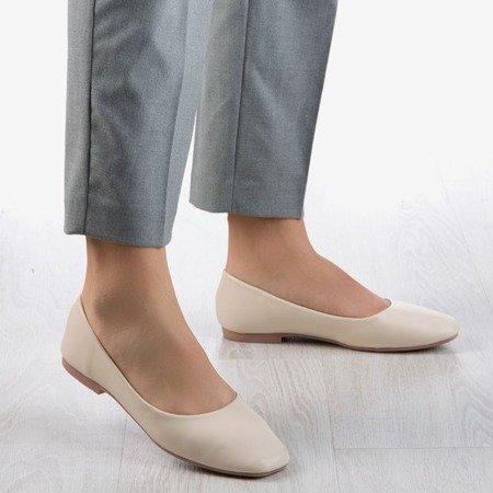 Beige women's flat heels Lin - Footwear 1