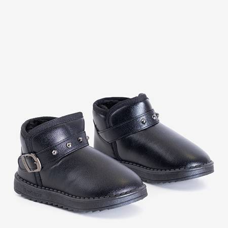 Black children's snow boots with a buckle Miumea - Footwear