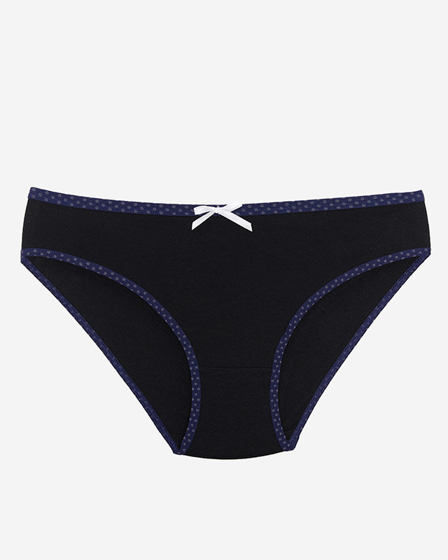 Black cotton women's panties with dots - Underwear