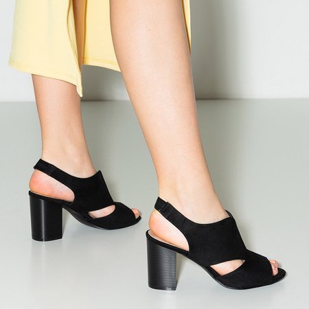 Black women's eco-suede sandals on the post Luvenia - Footwear