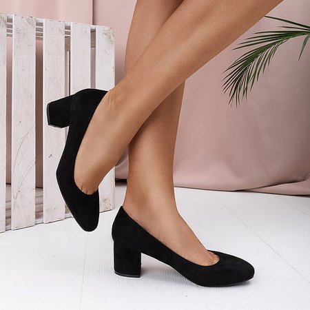 Black women's low-heeled pumps Ohara - Footwear