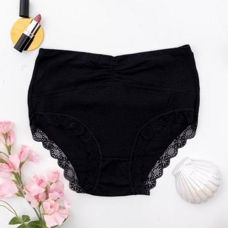 Black women's panties with lace PLUS SIZE - Underwear