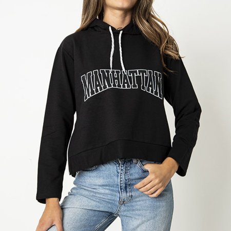 Black women's sweatshirt with the inscription - Clothing