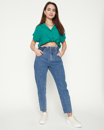 Blue women's mom jeans - Clothing