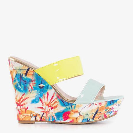 Colorful women's Kemuel floral wedge slippers - Footwear