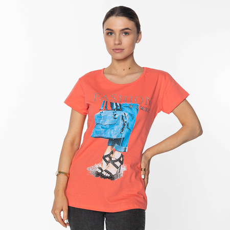 Coral Women's Printed T-shirt - Clothing