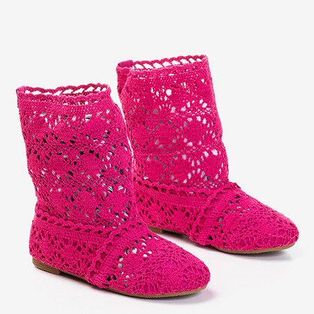 Fuchsia lace baby Abigale slippers - Footwear