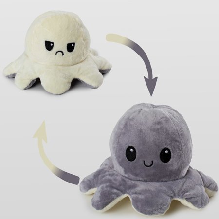 Gray and beige plush octopus - Toys