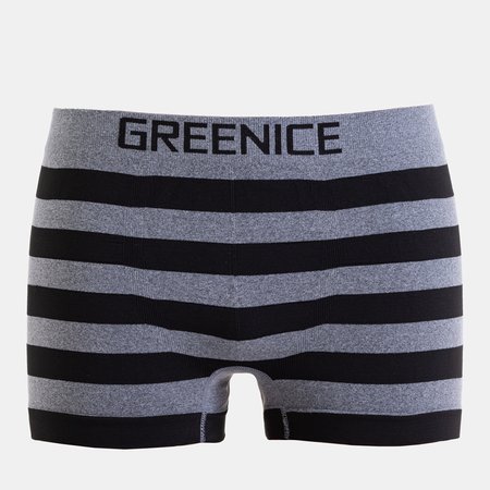 Gray and black striped boxer shorts for men - Underwear