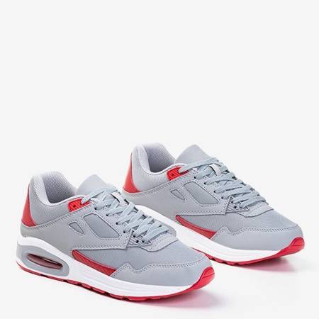 Gray men's sports shoes with red inserts Soliak - Footwear