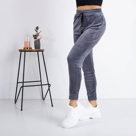 Gray velor sweatpants - Trousers