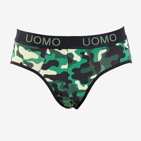 Green men's camo briefs - Underwear
