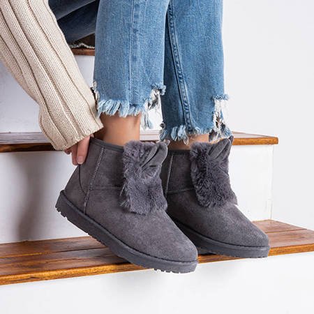 Grey women's snow boots with fur Bubbi - Footwear