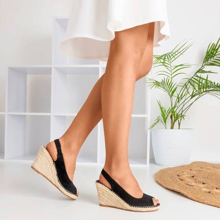 Lacasia women's black wedge sandals - Shoes