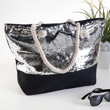 Large ladies 'bag with silver sequins - Accessories
