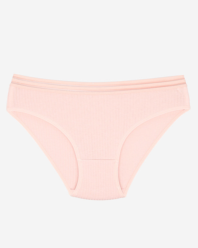 Light pink cotton women's panties, striped - Underwear