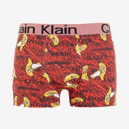 Men's red boxer shorts with bananas - Underwear