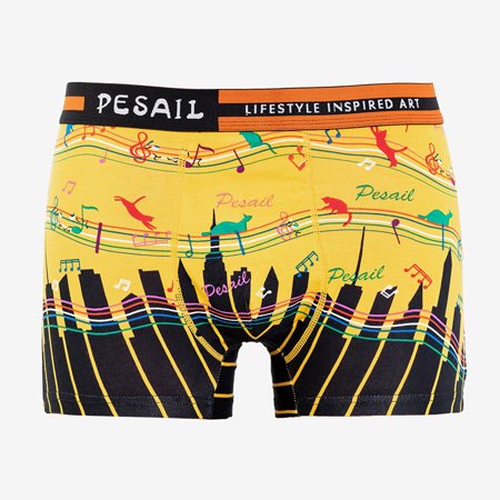 Men's yellow patterned boxer shorts - Underwear