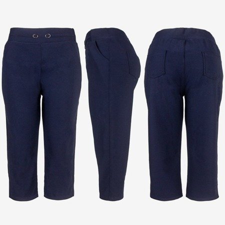 Navy short leggings with welt - Pants 1