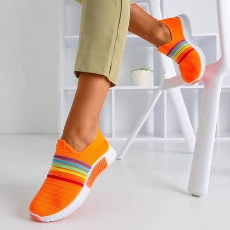Neon orange women's sports slip shoes - on Rainbi - Footwear