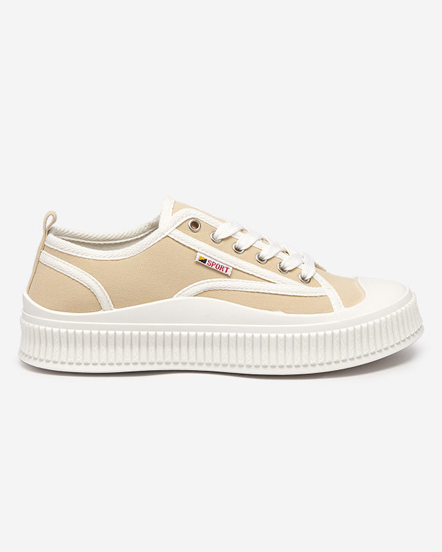 OUTLET Beige women's sneakers Scola-Shoes