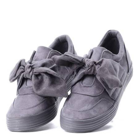 OUTLET Gray sports shoes tied with a Viculio ribbon - Footwear
