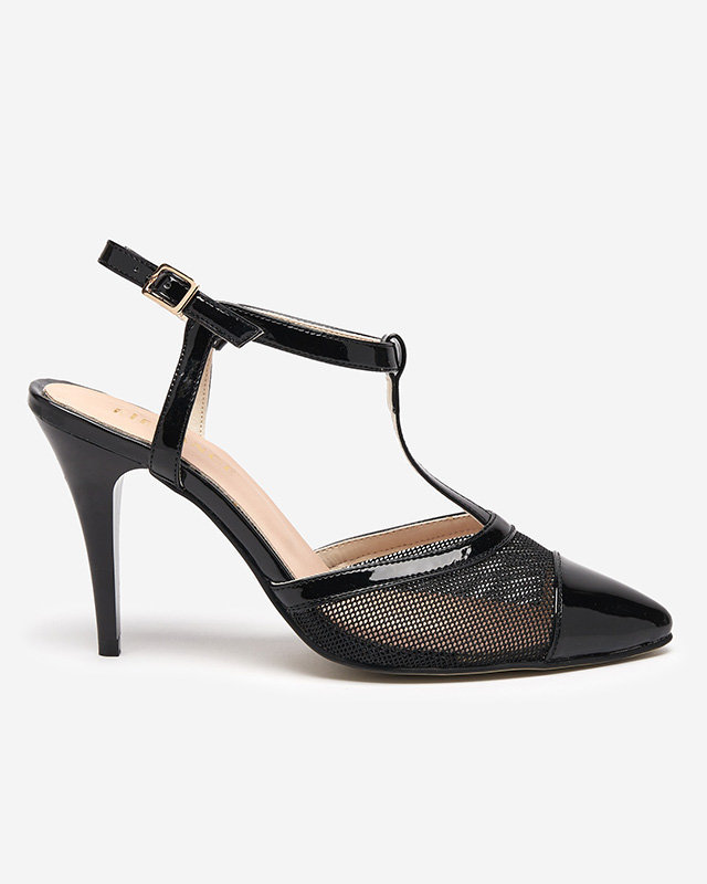 OUTLET Ladies' black sandals on a high heel Niddl- Footwear