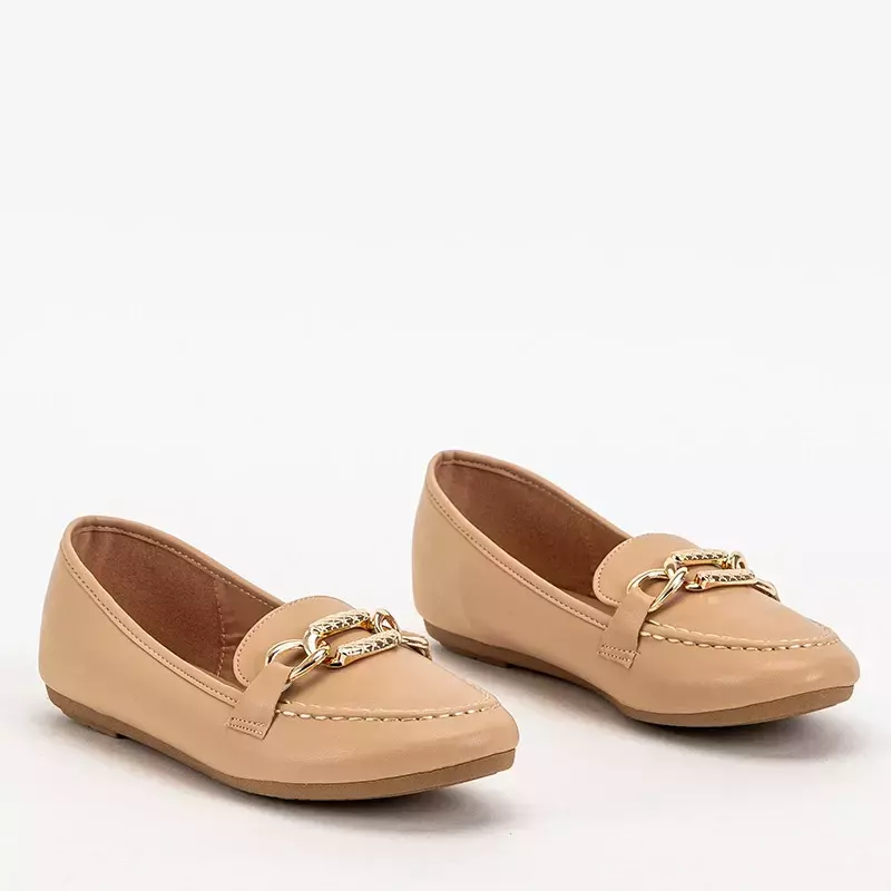 OUTLET Light brown women's eco leather moccasins Zolli- Footwear