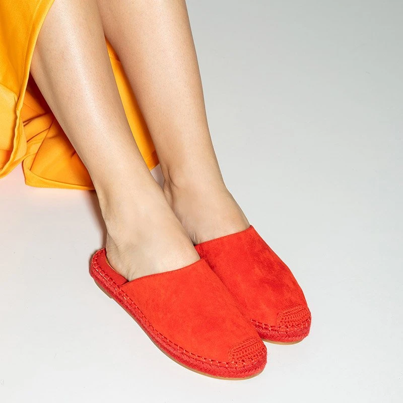 OUTLET Red women's slippers a'la espadrilles Toshiko - Shoes