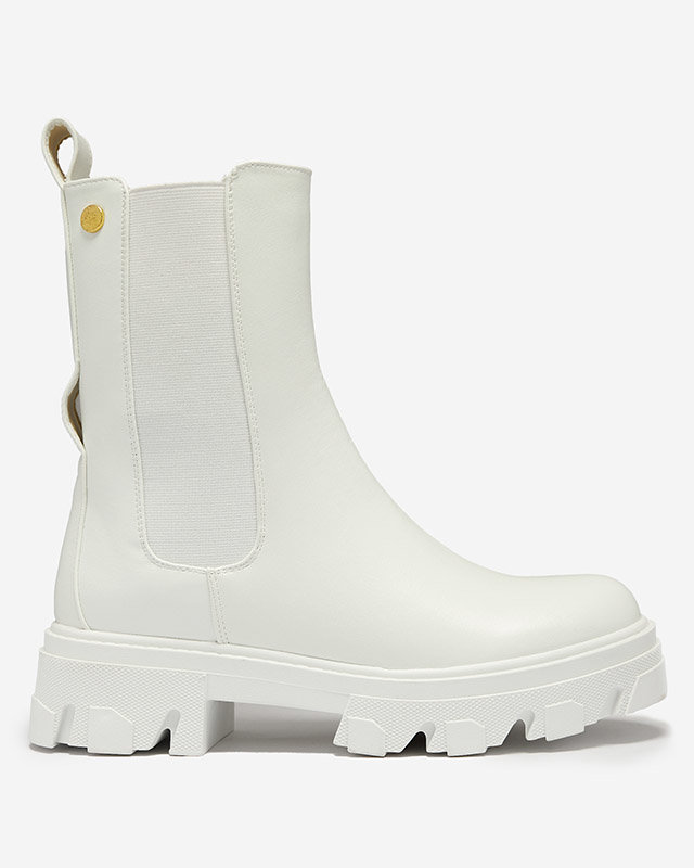 OUTLET Women's high boots in white Vyvieva- Footwear