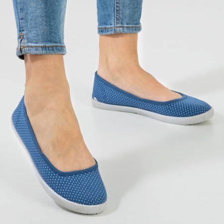 Orinara women's blue polka dot ballerinas - shoes