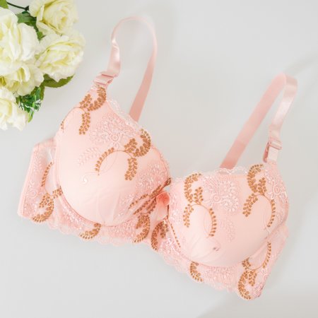 Pink padded bra with lace - Underwear