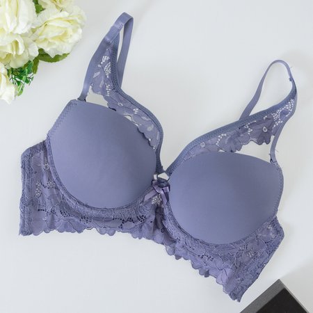 Purple women's bra with lace - Underwear
