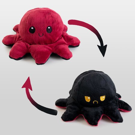 Red and black plush octopus - Toys