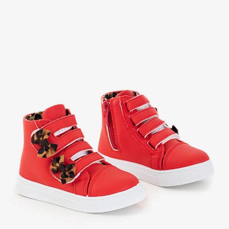 Red children's sports sneakers with bows Pantloye - Footwear