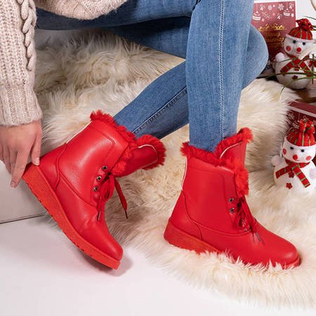 Red snow boots with fur Cool Breeze - Footwear