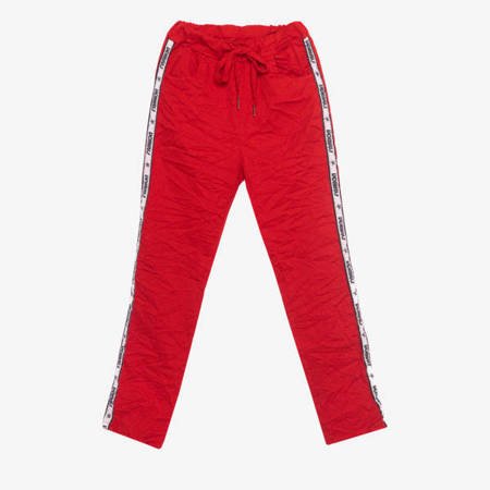 Red sweatpants with side stripes - Clothing