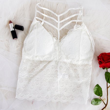 White Lace Top Bralette - Underwear