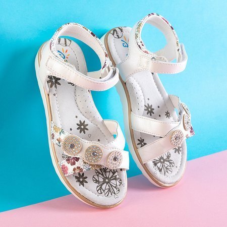 White children's sandals with Flupi decorations - Footwear