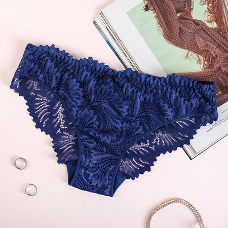 Women's navy blue lace panties - Underwear