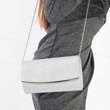 Women's silver glitter clutch bag - Accessories
