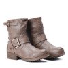 Ankle boots with decorative buckle in khaki Sany - Footwear