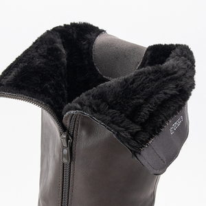 Azumi gray women's insulated flat-sole boots - Footwear