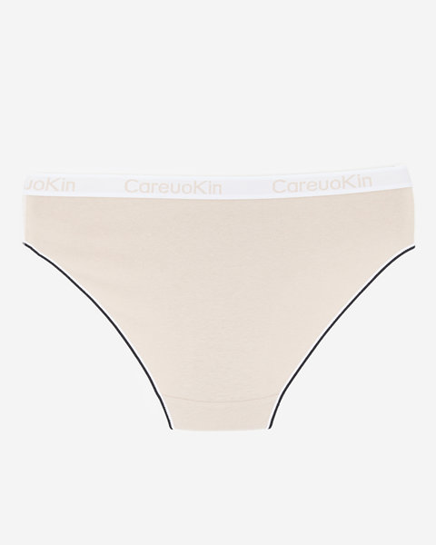 Beige cotton women's panties - Underwear