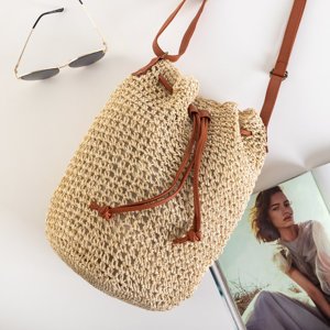 Beige straw bag ladies handbag - Handbags
