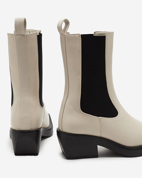 Beige women's high slip boots Darran - Footwear
