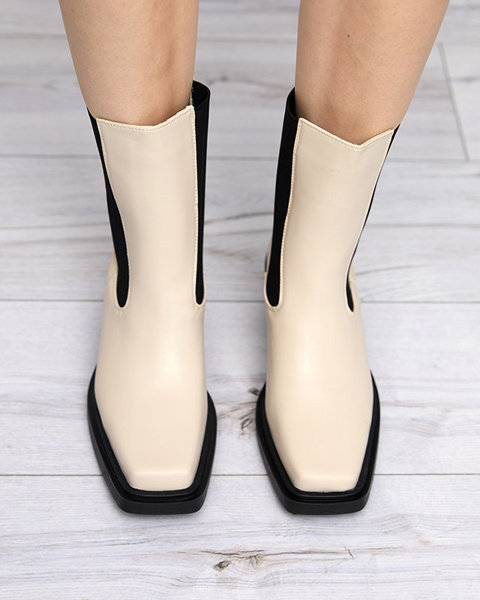 Beige women's high slip boots Darran - Footwear