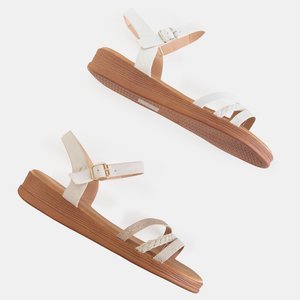 Beige women's sandals with glitter Melox - Shoes